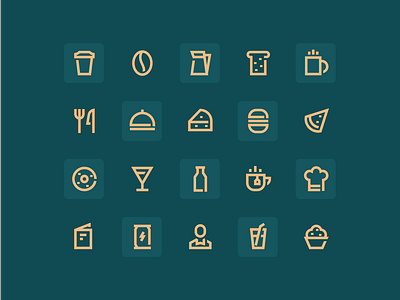 F&B Icon set branding icon icon design icon set iconography illustration