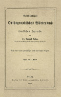 Vorderseite eines Buches mit der Aufschrift 'Orthografisches Wörterbuch'