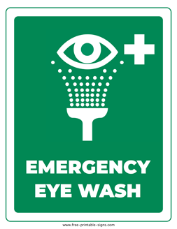 Printable Eye Wash Sign – Free Printable Signs