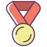 Medal, gold, champion, the glory Icon