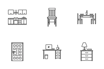 Esquema de muebles Paquete de Iconos