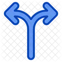 Seta De Direcao Dividida De Caminho Alternativo Separada Ícone