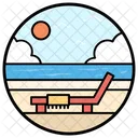 Beach Cot Deck Chair Beach Chair Icon