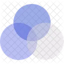 Blue venn diagram infographic chart  Icon