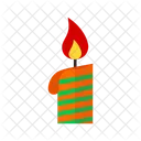 Candle Christmas Decoration Icon