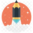 Rocket Pencil Creative Icon