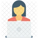 Female Freelancer Lecture Icon