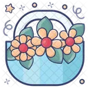 Flower Basket Floral Bucket Flower Bucket Icon