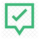 Green check mark in speech bubble  Icon