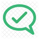 Green check mark in speech bubble  Icon