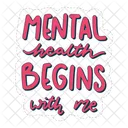 Mental Health Begins With Me Mental Health Psychology Icon