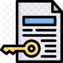 Secure File Keyword Document Icône