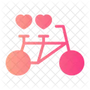 Tandem Bycicle Valentine Symbol