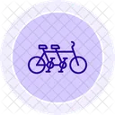 Tandem Fahrrad Liniensymbol Symbol