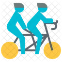 Tandem Radfahren Paar Symbol