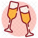 Toasting Cheers Wine Glasses Icon