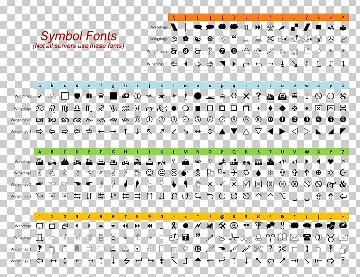 Webdings Font Symbols Images Webdings Font Symbols Chart Wingdings ...