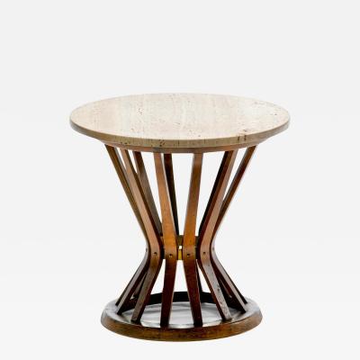 Edward Wormley Edward Wormley for Dunbar Sheaf of Wheat Table with Travertine Top