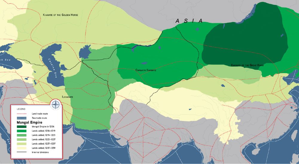 Mongol Empire Map Khanates