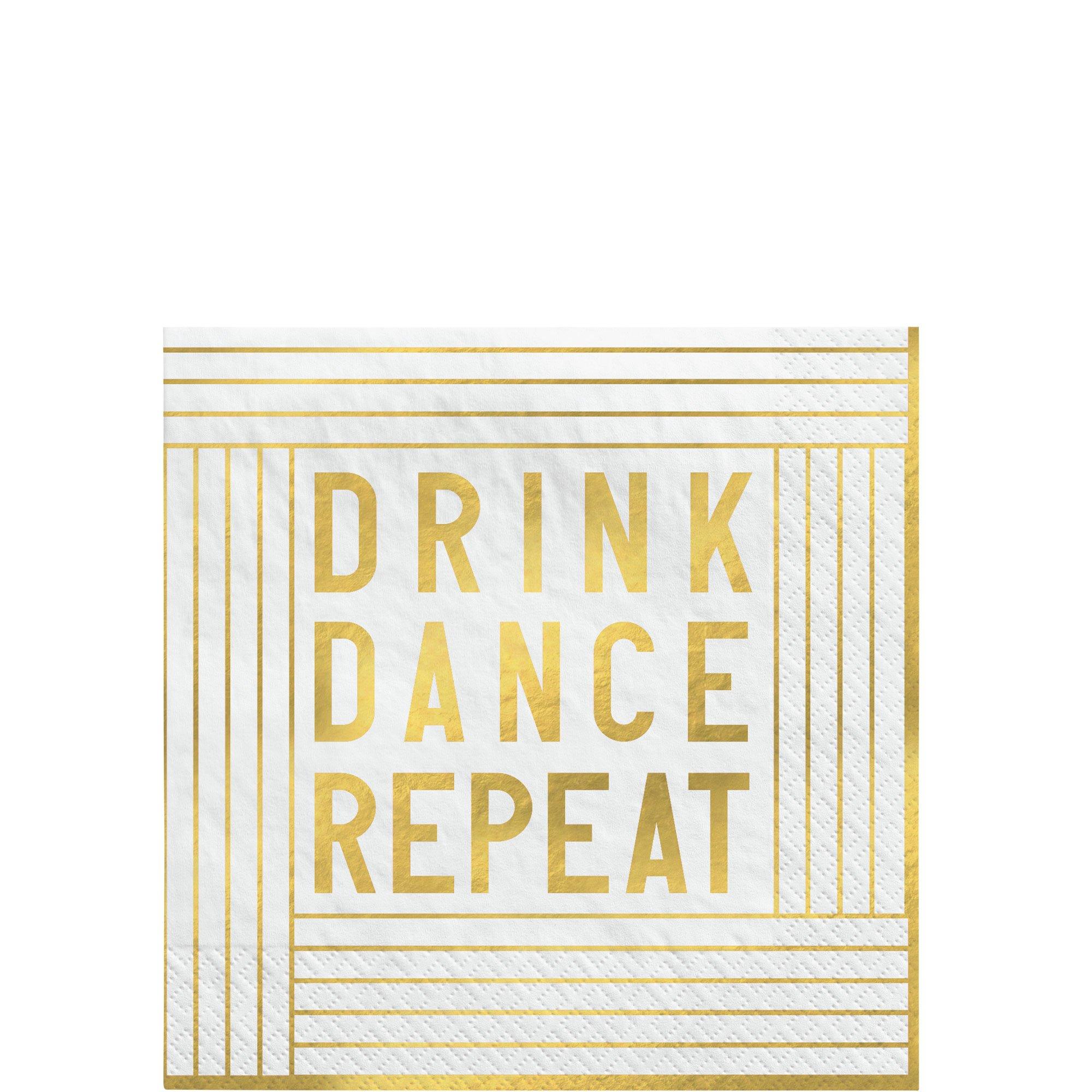 Drink Dance Repeat Beverage Napkins, 5in, 20ct