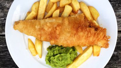 Beer-battered fish and chips