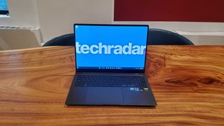 the Samsung Galaxy Book3 Ultra with techradar logo displayed