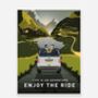 Enjoy The Ride Mountain Bike Art Print Vw Campervan, thumbnail 2 of 4