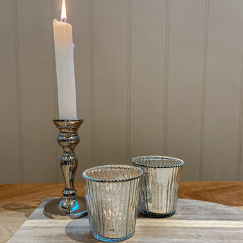 Silver Glass Tea Light Holders, 2 of 6