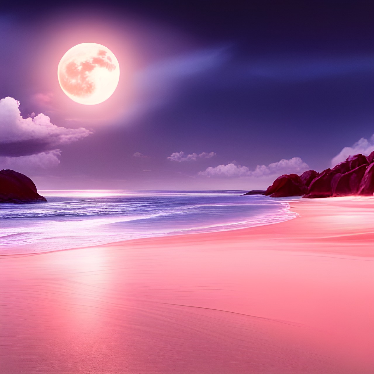 Moonlight Beach Wallpaper