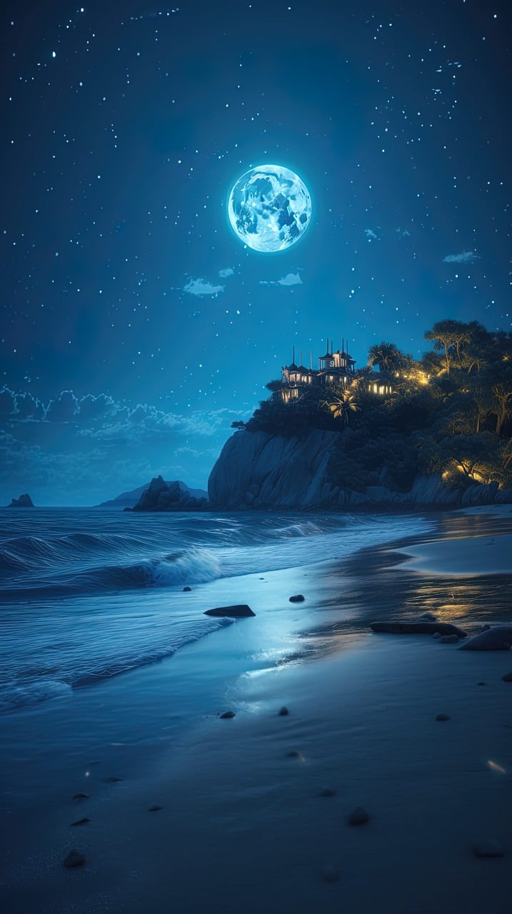 Moonlight Beach Wallpaper