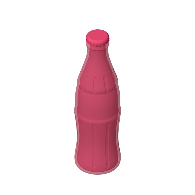 Perspective view of a 3D model of the Coca-Cola Bottle (8 oz)