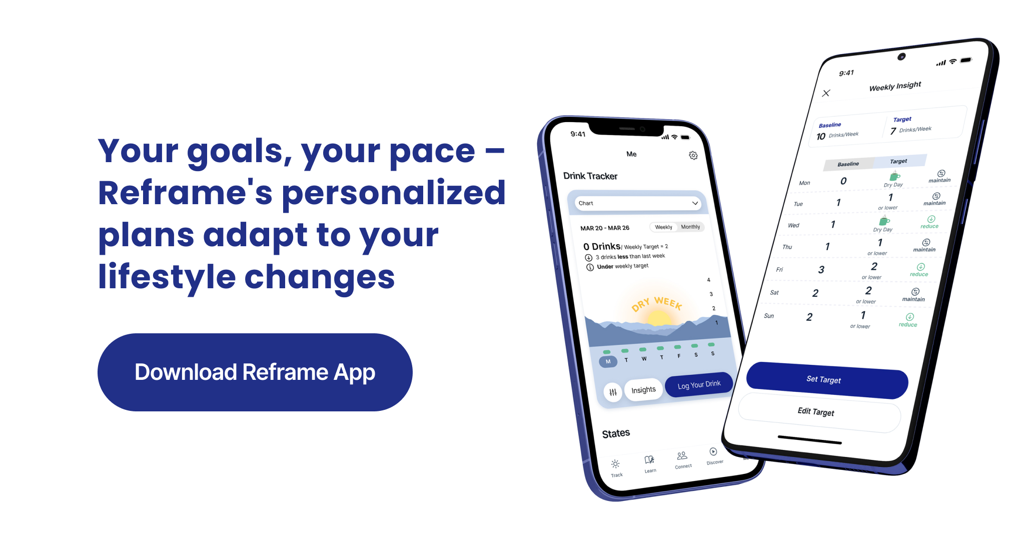 Call to action for signing up reframe app