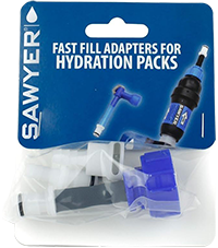 Sawyer Fast Fill Adapters for Hydration Packs in branded packaging