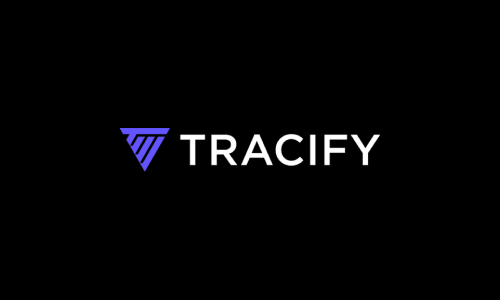 Logo of Tracify on a black background