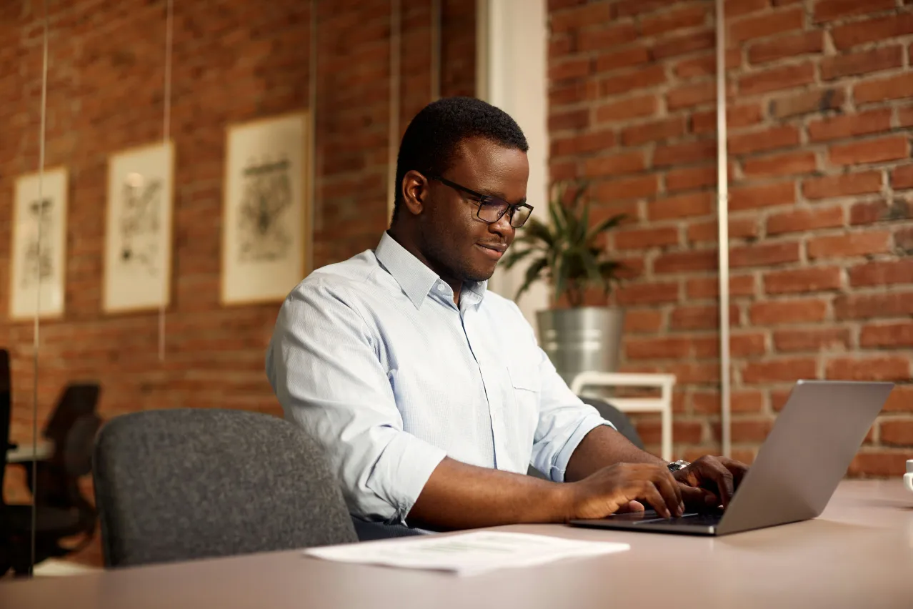 A man on his laptop