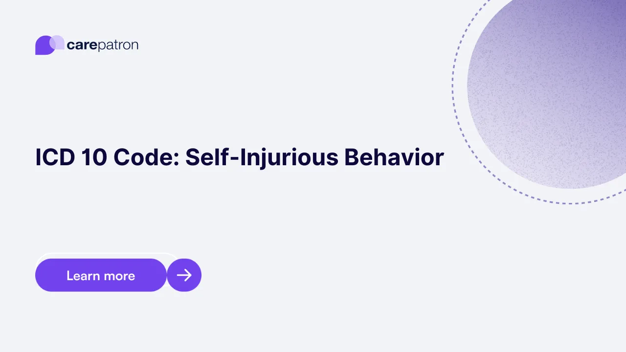 Self Injurious Behavior ICD-10-CM Codes | 2023