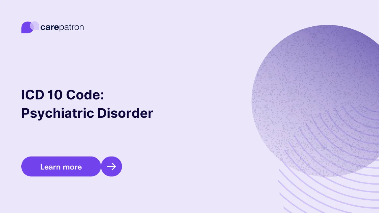 Psychiatric Disorder ICD-10-CM Codes