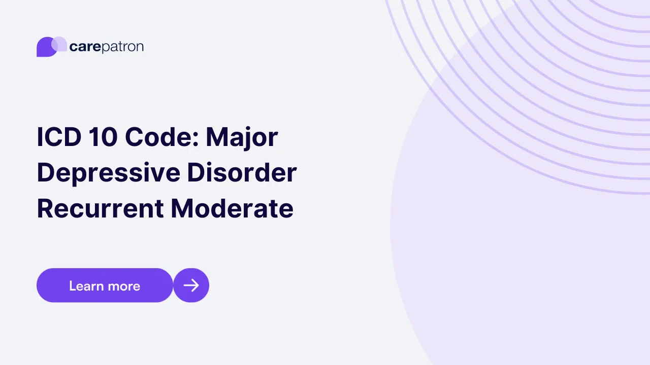 Major Depressive Disorder Recurrent Moderate ICD-10-CM Codes