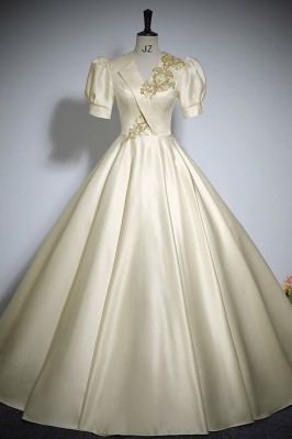 Elegant Champagne Satin...