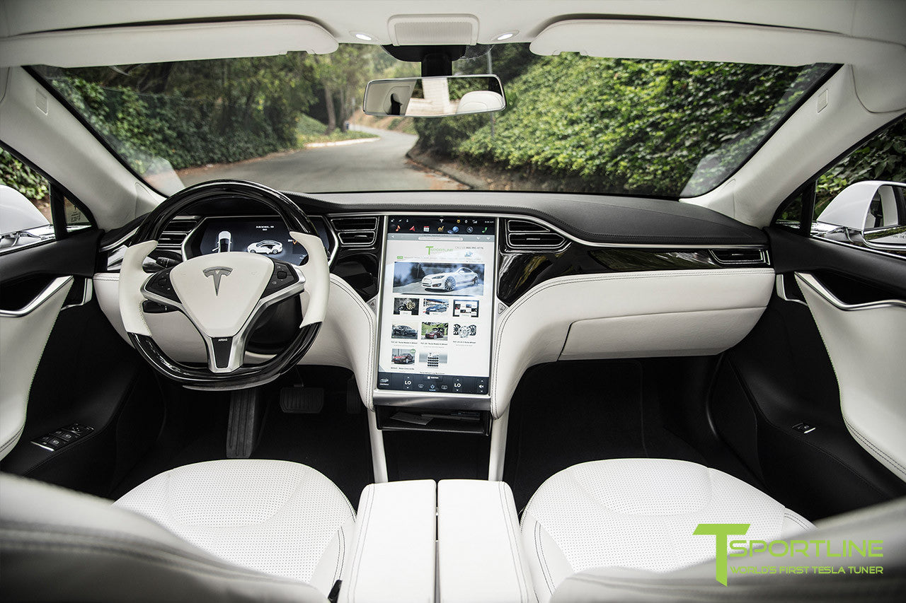 White Tesla Model S Ferrari White Interior T Sportline Tesla Model S 3 X Y Accessories