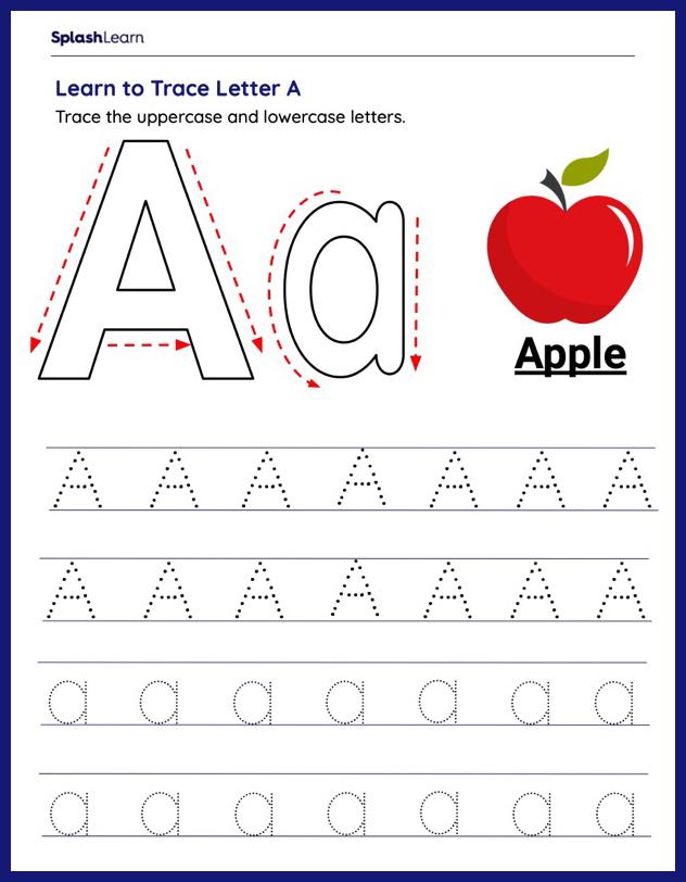 Letter A Tracing Worksheets for Kids Online - SplashLearn