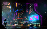 Neon signs in the night wallpaper 2880x1800 jpg