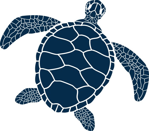 Cartoon sea turtle isolated on white background Vector Image