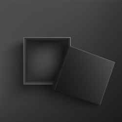 White empty present box open on black Royalty Free Vector