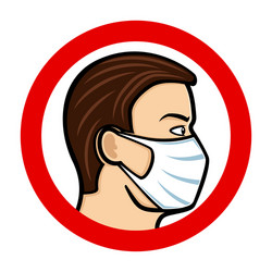 Man icon in a protective mask Royalty Free Vector Image