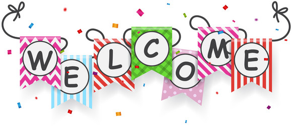 Welcome sign banner Royalty Free Vector Image - VectorStock