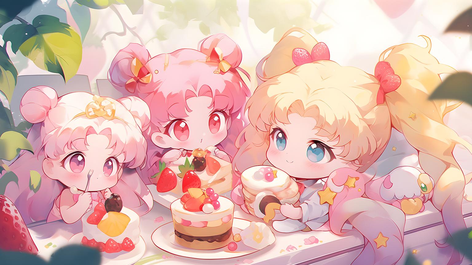 Free download Cute Anime Kids Eat Cakes Desktop Wallpaper Anime ...