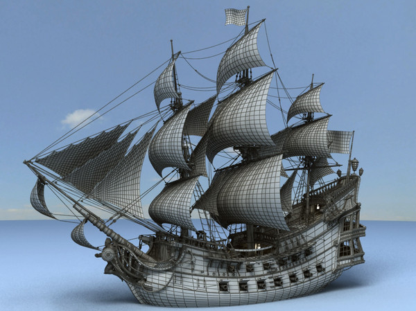 Pirate Ship 3D Model Free Download