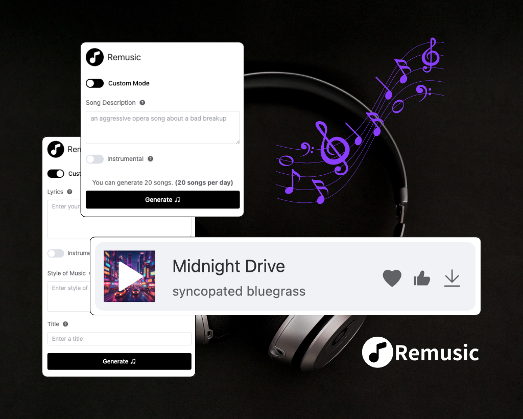 Generate your Own Unique Music and Songs - Remusic