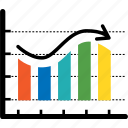 analytics, curve bar, arrow, chart, diagram, colorful